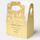 Goud verjaardagsfeestje elegant minimalistisch bed bedankdoosjes (Geopend)