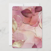 Goud verlaat Bourgondische Blush Roze Romantische Kaart (Achterkant)