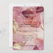 Goud verlaat Bourgondische Blush Roze Romantische Kaart (Voorkant)