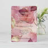 Goud verlaat Bourgondische Blush Roze Romantische  Kaart (Staand voorkant)