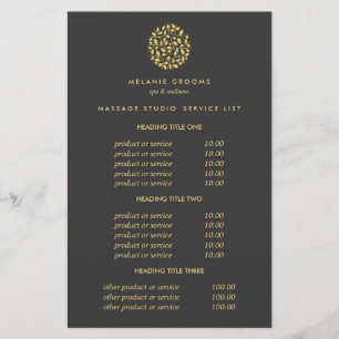 Goud verlaat grijze ruimte en massageprijzen en se flyer