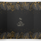 Goud verlaat Quinceanera Party uitnodiging (Binnenkant midden)