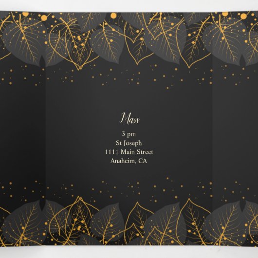 Goud verlaat Quinceanera Party uitnodiging (Binnenkant midden)