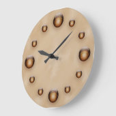 Goud, verlicht glas Pareltjes tegen Tan Texture Grote Klok (Hoek)