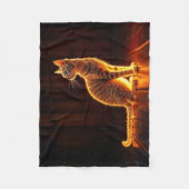Goud verlicht kat licht en schaduw huisdieren kuns fleece deken (Voorkant)