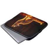 Goud verlicht kat licht en schaduw huisdieren kuns laptop sleeve (Voorkant onderkant)