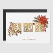 Goud Verlichte Vreugd Blok Letters w/Poinsettias (Voorkant / Achterkant)