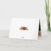 Goud Verlichte Vreugd Blok Letters w/Poinsettias Feestdagen Kaart (Achterkant)