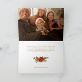 Goud Verlichte Vreugd Blok Letters w/Poinsettias Feestdagen Kaart (Binnen)