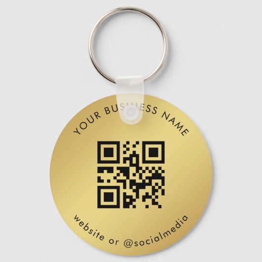 Goud verloop Je aangepaste zakelijke Qr-code scann Sleutelhanger (Voorkant)