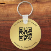 Goud verloop Je aangepaste zakelijke Qr-code scann Sleutelhanger (Voorkant)