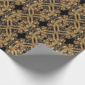 Goud Versierde Bloemen Inpakpapier (Hoek)