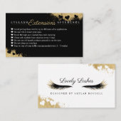 Goud Verstoffde Mascara Oogwimpers Nazorg Tips Aanbevelingskaartje (Voorkant / Achterkant)