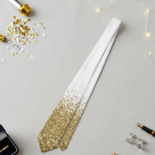 Goud vervagende Waterval Ombre Glitter look Stropdas