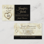 Goud verwarmde vijf dollaire juwelen Accessoires Visitekaartje (Voorkant / Achterkant)