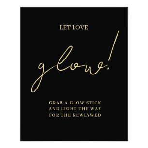 Goud Vet Handgeschreven Script Laat Liefde Glow Br Foto Afdruk