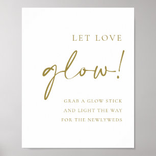 Goud Vet Handgeschreven Script Laat Liefde Glow Br Poster