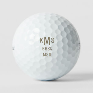 Goud Vetgedrukte Lettertype Beste Man Monogram Tit Golfballen