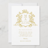 Goud Victoriaans Bloemen Lijst Trouwfoto Bedankkaart (Achterkant)