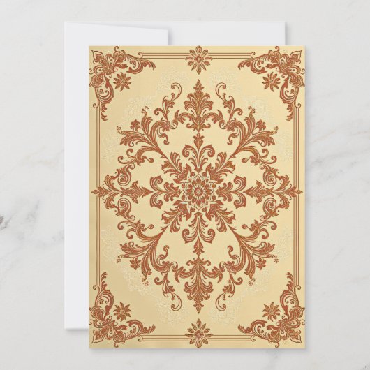  Goud Victoriaans Kant Formele bruiloft Kaart (Achterkant)