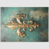 Goud Victoriaans ornamenten smaragdgroen  Tissuepapier (Voorkant)