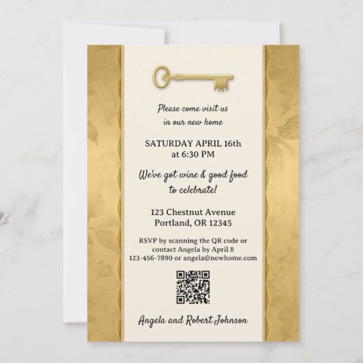 Goud Victoriaans Uw Foto Housewarming Kaart (Achterkant)