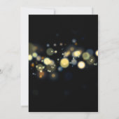 Goud Vier het met Ons Bokeh Zwarte Achter Ontvangs Kaart (Achterkant)