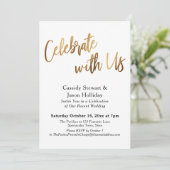 Goud Vier met ons Bokeh Zwarte Achter Ontvangst Kaart (Staand voorkant)