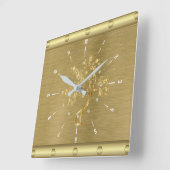 Goud vierkant wandklok (Hoek)