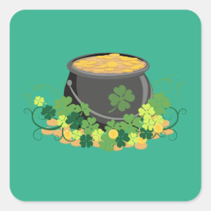 Goud Vierkante Sticker