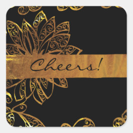 Goud Vierkante Sticker