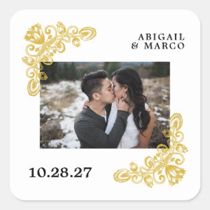  goud vierkante sticker