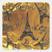 Goud Vierkante Sticker (Voorkant)