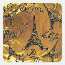 Goud Vierkante Sticker