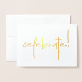 Goud viert elke verjaardag folie kaarten (Voorkant met envelop)