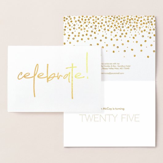 Goud viert elke verjaardag folie kaarten (Display)