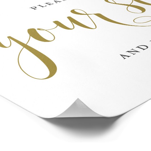 Goud Vind uw stoel en Bon Appétit Poster (Hoek)