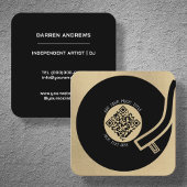Goud Vinyl LP | Muziek QR Code Vierkante Visitekaartje