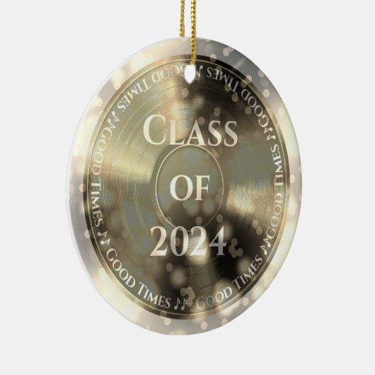 Goud Vinyl Record Klasse van Keramisch Ornament (Rechts)