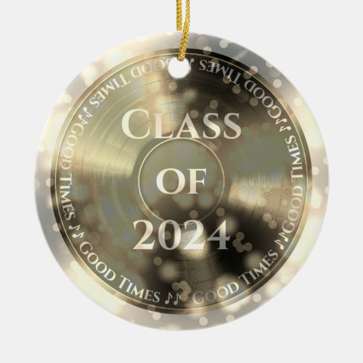 Goud Vinyl Record Klasse van Keramisch Ornament (Voorkant)