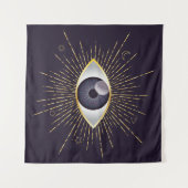 Goud & Violet Mystic Evil Eye Nazar Mati Wandkleed (Voorkant (horizontaal))