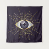 Goud & Violet Mystic Evil Eye Nazar Mati Wandkleed (Voorkant)