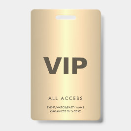 Goud VIP All Access Evenement Concert Match Feest  Badge
