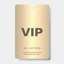 Goud VIP All Access Evenement Concert Match Feest 