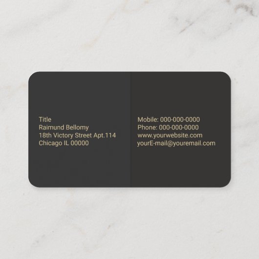 Goud Visitekaartje (Achterkant)