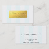 Goud visitekaartje met witte en blauwe folie (Voorkant / Achterkant)