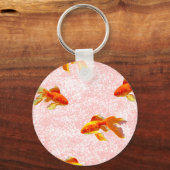 Goud vispatroon roze sleutelhanger (Voorkant)