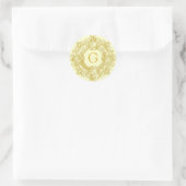 Goud Vlaams Wreath Ronde Sticker (Tas)