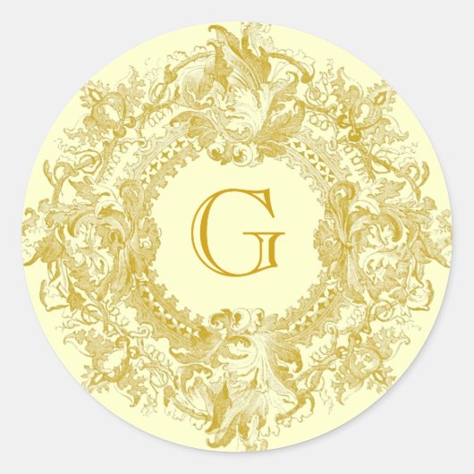 Goud Vlaams Wreath Ronde Sticker (Voorkant)