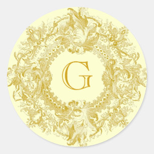 Goud Vlaams Wreath Ronde Sticker